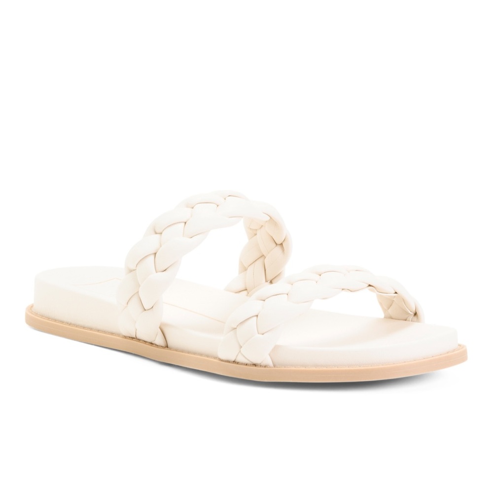 NIB Dolce Vita “Gabbie” Braided Double Strap Sandals Chalk-beige Size 8 - Picture 4 of 14